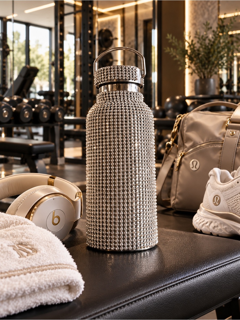 TOMO 350 MSilver Sky Double -walled Stainless Steel Crystal & Liquid IV Bottle